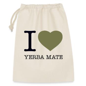 I LOVE YERBA MATE - Geschenkbeutel aus Baumwolle (30 x 45 cm) - Natur - Vorne