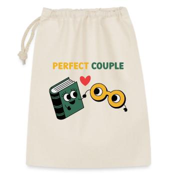 Perfect Couple: Cloud and Umbrella Fun - Geschenkbeutel aus Baumwolle (30 x 45 cm) - Natur - Vorne