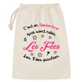 Fée / Fille / Reine / Naissance / Bébé / Septembre - Gift Bag 30 x 45 cm - nature - Front