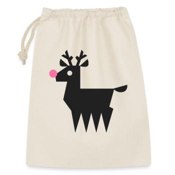Reindeer Rudolf logo L black with neon pink nose - Gift Bag 30 x 45 cm - nature - Front