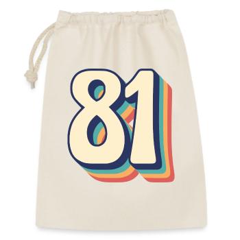 Vintage Retro T-Shirt Nummer 81 Eighty One - Geschenkbeutel aus Baumwolle (30 x 45 cm) - Natur - Vorne