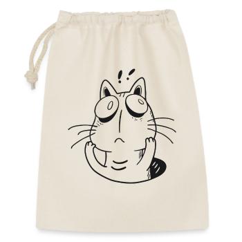 Anxious Cat – Funny Overthinking Kitty - Gift Bag 30 x 45 cm - nature - Front
