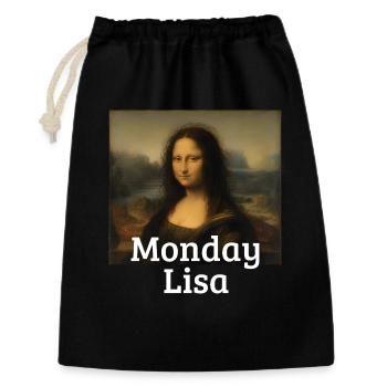 Monday Lisa Leonardo Da Vinci Funny Mona Lisa - Gift Bag 30 x 45 cm - black - Front