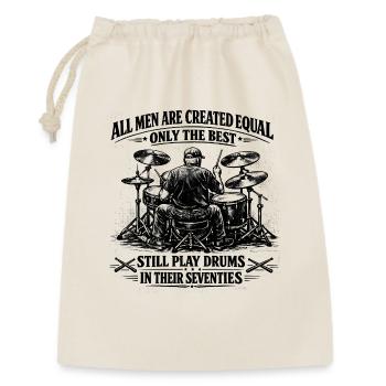 Batteur 70 Ans Musique Humour Cadeau Anniversaire - Sac cadeau 30 x 45 cm - nature - Devant