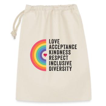 Mois de la fierté LGBT - Amour. Acceptation. Bonté. - Sac cadeau 30 x 45 cm - nature - Devant