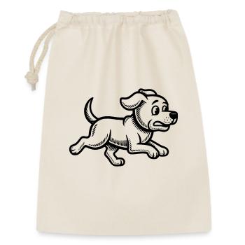 Promenade de chiot en course - Sac cadeau 30 x 45 cm - nature - Devant