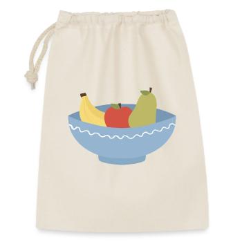 Obstschalen-Stillleben-Illustration - Geschenkbeutel aus Baumwolle (30 x 45 cm) - Natur - Vorne