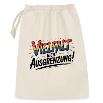 Vielfalt statt Ausgrenzung - Cool Pride Logo - Geschenkbeutel aus Baumwolle (30 x 45 cm) - Natur - Vorne
