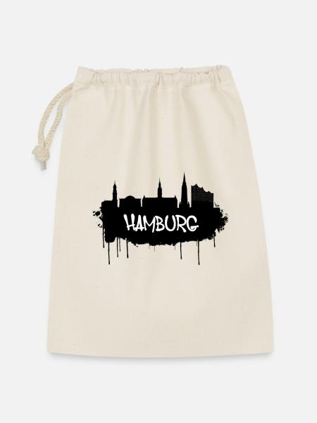 Hamburg Graffiti Skyline - Geschenkbeutel aus Baumwolle (30 x 45 cm) - Natur