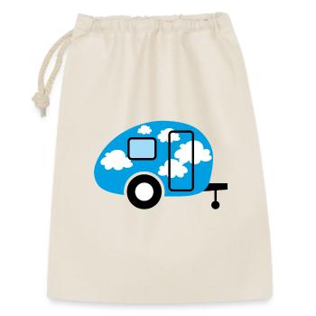 Caravan Wohnwagen Wolken Wetter Himmel Camper Camp - Geschenkbeutel aus Baumwolle (30 x 45 cm) - Natur - Vorne