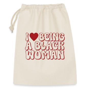 Motif de lettre bulle de femme noire fière - Sac cadeau 30 x 45 cm - nature - Devant