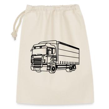 Truck LKW Laster Trucker - Geschenkbeutel aus Baumwolle (30 x 45 cm) - Natur - Vorne
