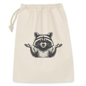 Waschbär  - Geschenkbeutel aus Baumwolle (30 x 45 cm) - Natur - Vorne