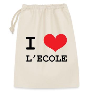 J'aime l'École : Design Scolaire Coeur Rouge Love - Sac cadeau 30 x 45 cm - nature - Devant