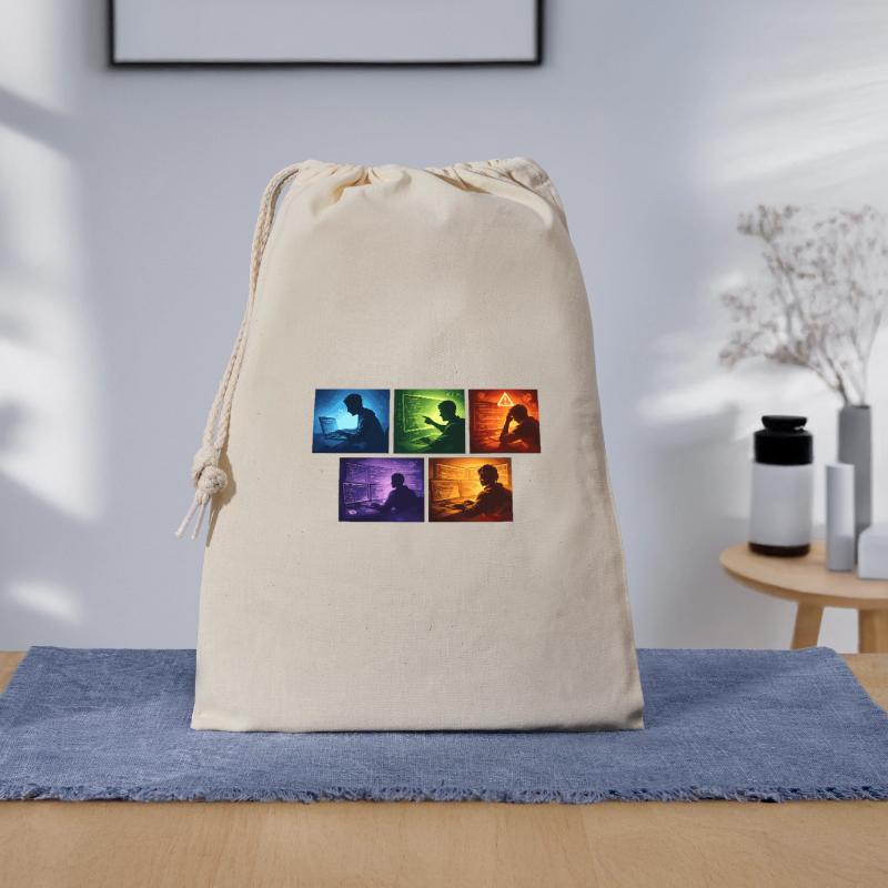 Multi-Screen Code Shadow Gift Bag 30 x 45 cm
