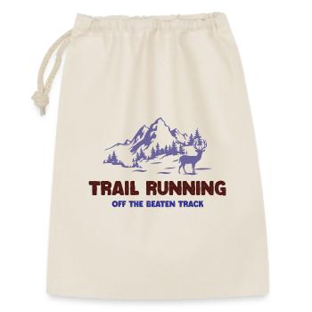 Trailrunning - abseits der ausgetretenen Pfade - Geschenkbeutel aus Baumwolle (30 x 45 cm) - Natur - Vorne