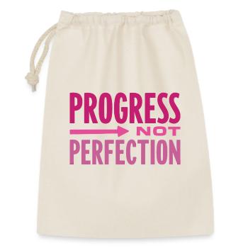Progress Not Perfection Fortschritt zählt - Geschenkbeutel aus Baumwolle (30 x 45 cm) - Natur - Vorne