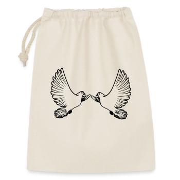 Deux pigeons transparents - Sac cadeau 30 x 45 cm - nature - Devant