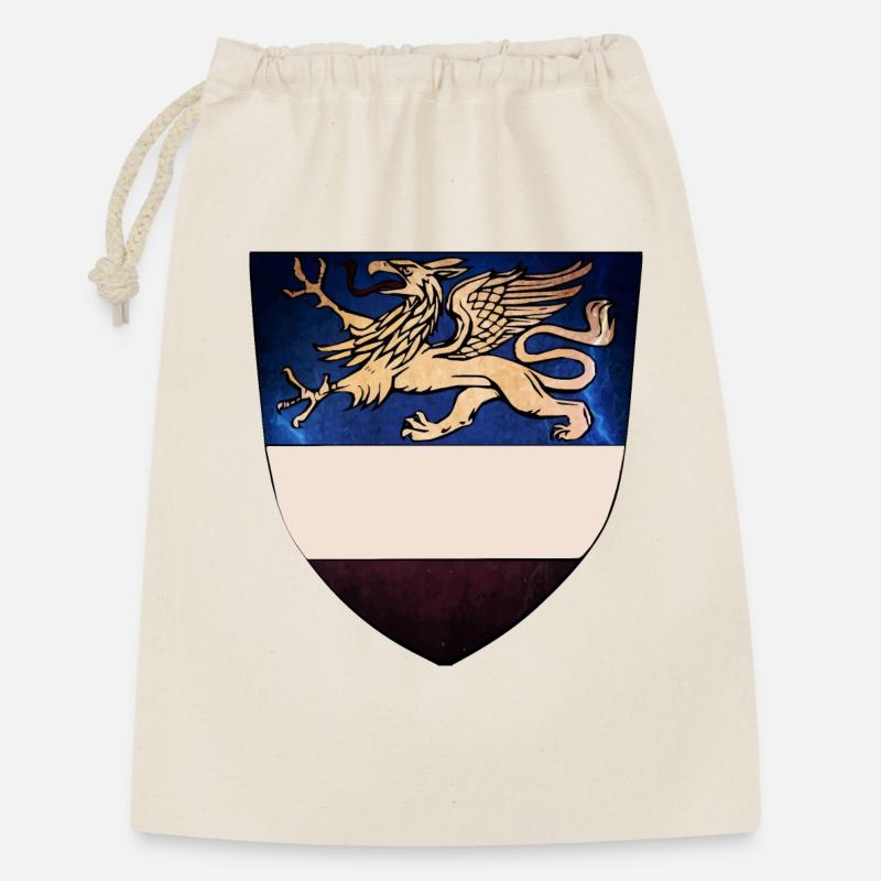 Rostocker Wappen-Variante - Verschließbarer Geschenkbeutel aus Baumwolle (30x45cm) - Natur