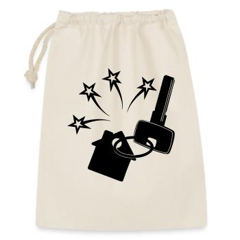 Key for the new house key shines - Gift Bag 30 x 45 cm - nature - Front