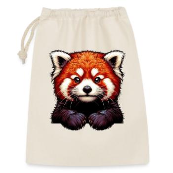 Kleiner Panda - Geschenkbeutel aus Baumwolle (30 x 45 cm) - Natur - Vorne