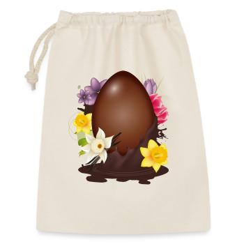 Œuf de Pâques en chocolat avec fleurs et vanille - Sac cadeau 30 x 45 cm - nature - Devant