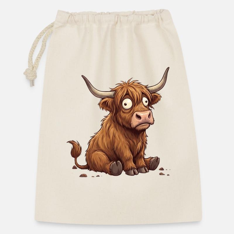 Rustic Amazed Cartoon Cattle - Gift Bag 30 x 45 cm - nature
