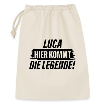 Luca – Hier kommt die Legende - Geschenkbeutel aus Baumwolle (30 x 45 cm) - Natur - Vorne