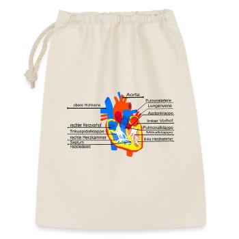 Coeur anatomique, Cor, - Sac cadeau 30 x 45 cm - nature - Devant