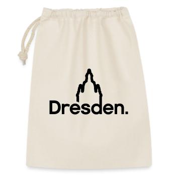 Dresden Frauenkirche Typografie Logo Linien icon - Geschenkbeutel aus Baumwolle (30 x 45 cm) - Natur - Vorne