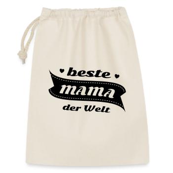 Die beste Mama der Welt - Geschenkbeutel aus Baumwolle (30 x 45 cm) - Natur - Vorne