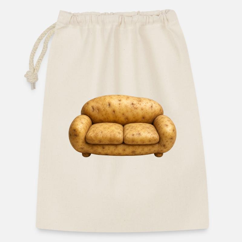    COUCH POTATO - Geschenkbeutel aus Baumwolle (30 x 45 cm) - Natur