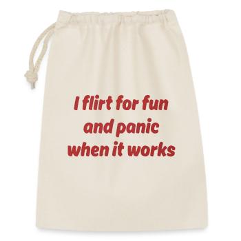 I flirt for fun – panic when it works out - Gift Bag 30 x 45 cm - nature - Front