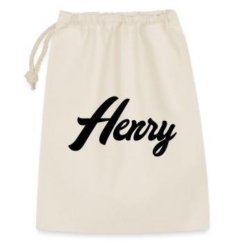 Henry Name Schwarz - Geschenkbeutel aus Baumwolle (30 x 45 cm) - Natur - Vorne