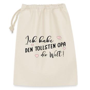 Komplimente Opa - Geschenkbeutel aus Baumwolle (30 x 45 cm) - Natur - Vorne