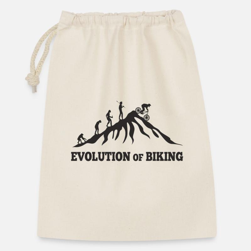 Evolution of Biking Downhill Entstehung  - Gift Bag 30 x 45 cm - nature