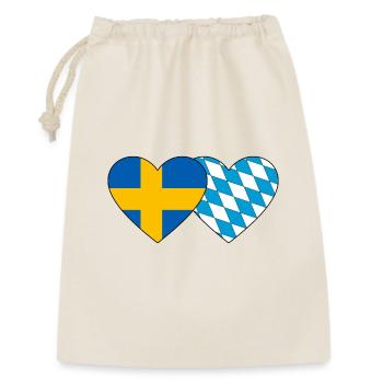 Schweden Bayern Flagge Herz - Geschenkbeutel aus Baumwolle (30 x 45 cm) - Natur - Vorne