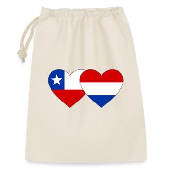 Chile_Holland_Flagge_Herz - Geschenkbeutel aus Baumwolle (30 x 45 cm) - Natur - Vorne