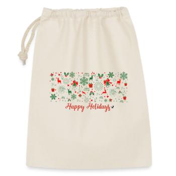Motif de Noël en vert et rouge - Sac cadeau 30 x 45 cm - nature - Devant