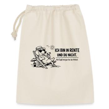 Lustiges Rentner Bild Spruch Dackel - Geschenkbeutel aus Baumwolle (30 x 45 cm) - Natur - Vorne