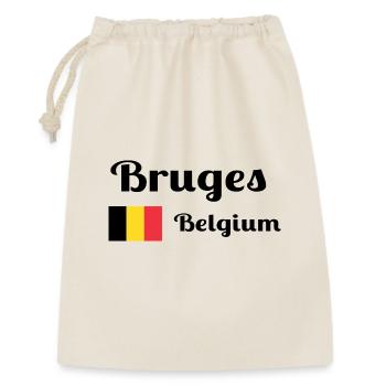 Bruges Belgique - Imprimés élégants - Sac cadeau 30 x 45 cm - nature - Devant