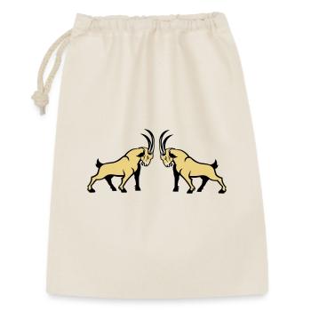 Steinbock Beige Doppelbull Symmetrie - Geschenkbeutel aus Baumwolle (30 x 45 cm) - Natur - Vorne