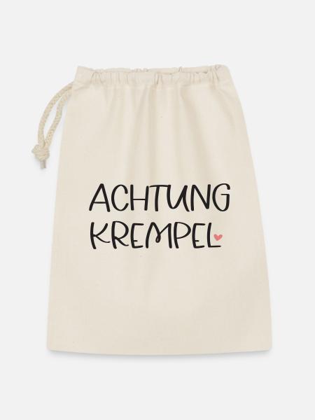 ACHTUNG KREMPEL! - Geschenkbeutel aus Baumwolle (30 x 45 cm) - Natur
