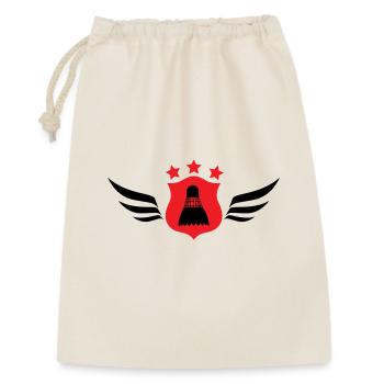 Badminton – Sport – Schläger - Geschenkbeutel aus Baumwolle (30 x 45 cm) - Natur - Vorne
