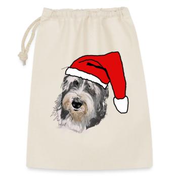 Bearded Collie - Geschenkbeutel aus Baumwolle (30 x 45 cm) - Natur - Vorne