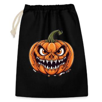 Creepy Halloween pumpkin with evil face - Gift Bag 30 x 45 cm - black - Front