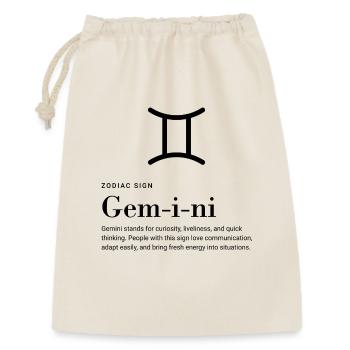Gemini - Zodiac sign - Geschenkbeutel aus Baumwolle (30 x 45 cm) - Natur - Vorne