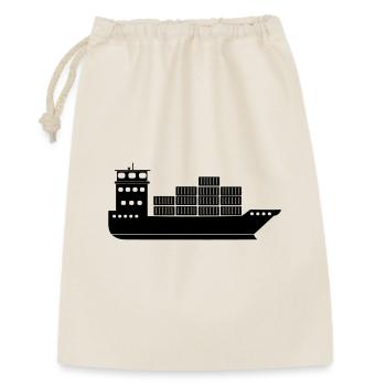 Porte-conteneurs maritimes ou bateau avec conteneurs - Sac cadeau 30 x 45 cm - nature - Devant