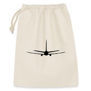 Flugzeug - Geschenkbeutel aus Baumwolle (30 x 45 cm) - Natur - Vorne