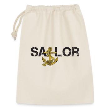 Sailor Anker schwarz - Geschenkbeutel aus Baumwolle (30 x 45 cm) - Natur - Vorne